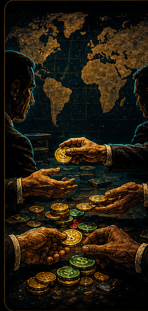 Ilustración satírica de una negociación secreta