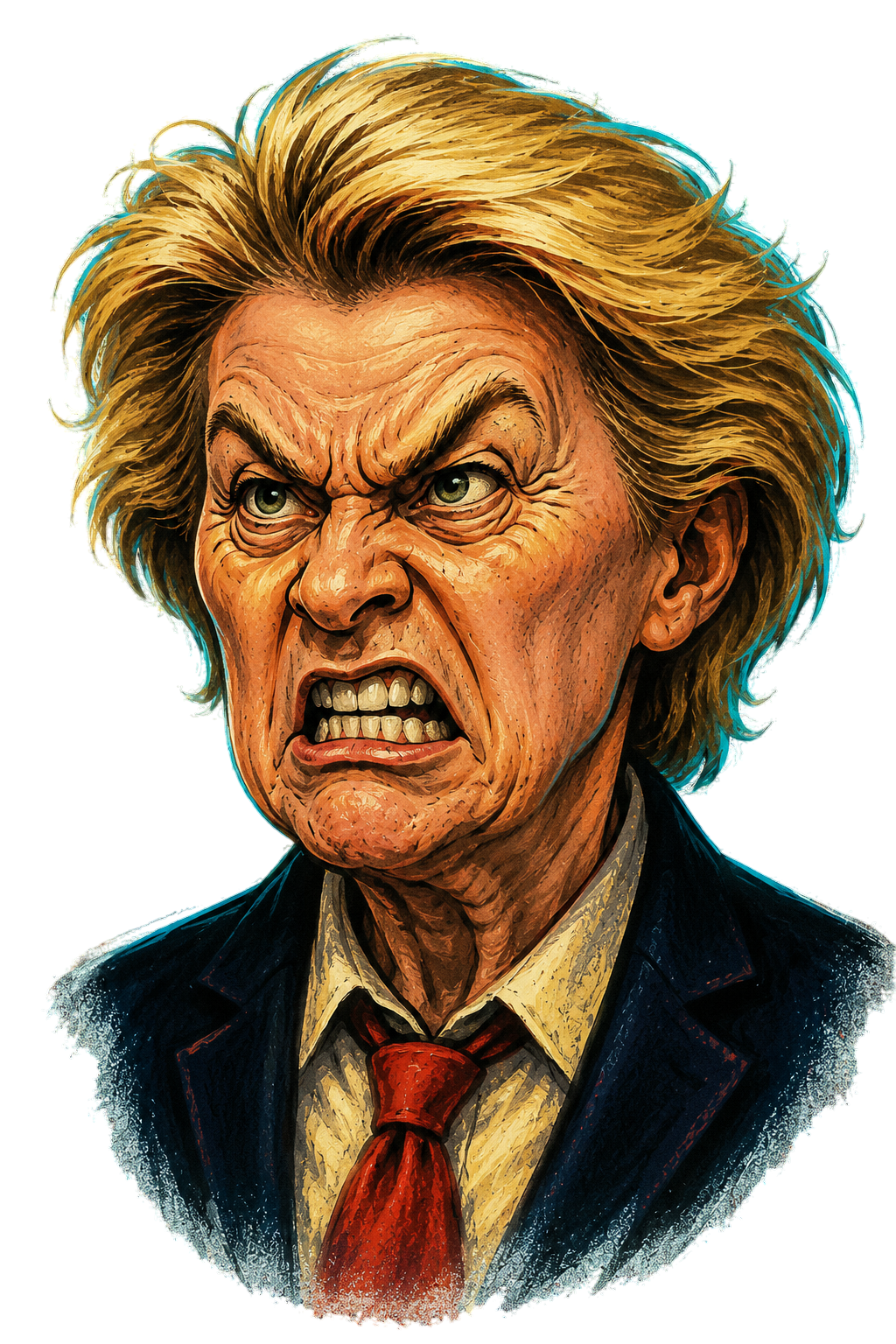 Caricatura de Ursula von der Leyen